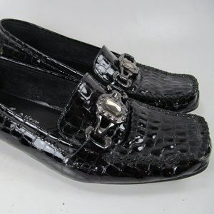 Bella Vita Croc Embossed Driving Loafers Womens 7.